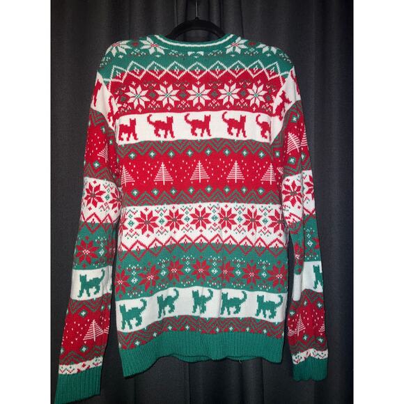 Ugly Christmas Sweater Xmas Size Medium Cat - Picture 3 of 3